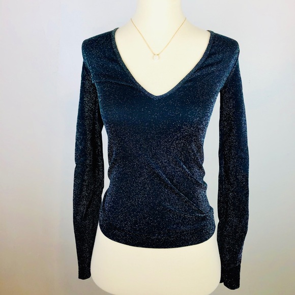 Free People Tops - 🚫 SOLD| Free People Black Metallic Sparkle Top